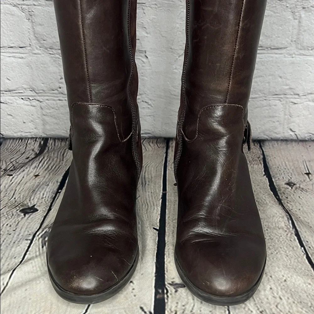 Marc Fisher Elegant Brown Leather Knee-High Boots